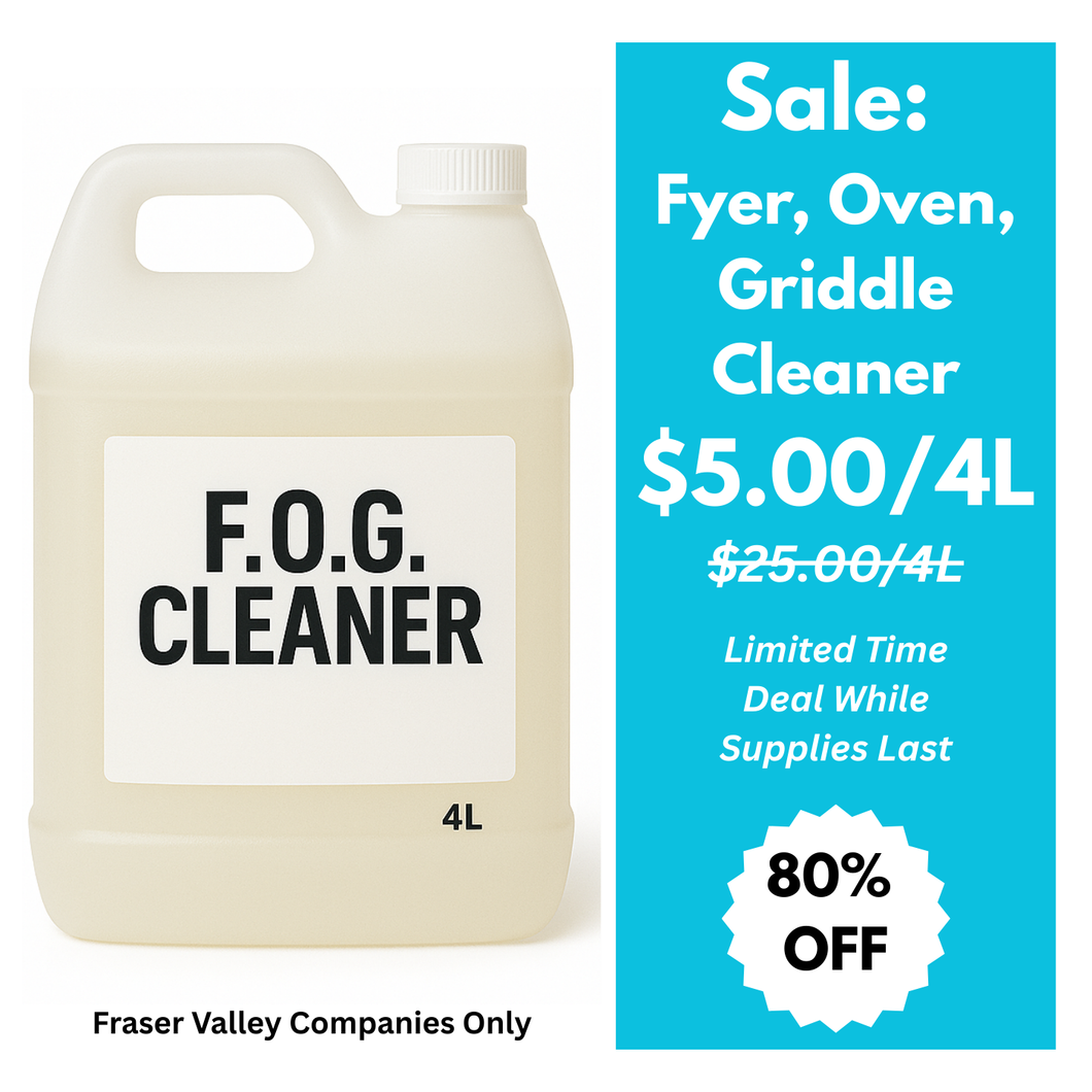 $5 F.O.G. Cleaner (4L) – For Commercial Kitchens – Pickup Only [Full Price $25, 80% Off]