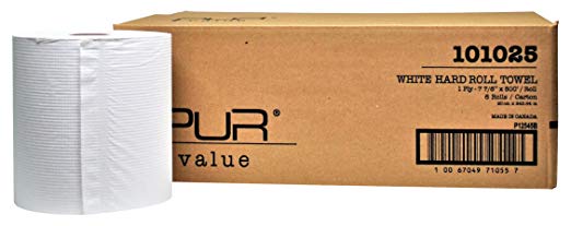 Pur Value White Paper Towel, 12 rolls x 800′