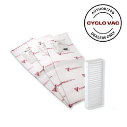 VACUUM BAG, 3 PK CYCLO VAC GS310 PLUS FILTER HEPA TYPE OEM