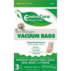 VACUUM BAG, 3 PK KENMORE 5055, 50410 & PANASONIC C19 HEPA