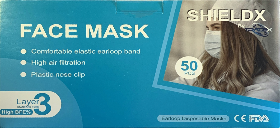 Facemasks 3ply, 50/box