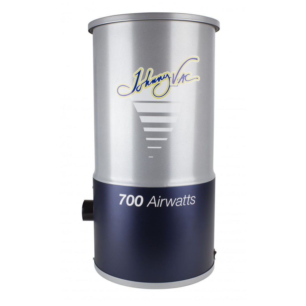 Central Vacuum Johnny Vac - JV700C - Silent - 2-Fan Motor - 700 Airwatts - 5 gal (19 L) Tank Capacity - Wall Mount Bracket - HEPA Bag - Foam Filter
