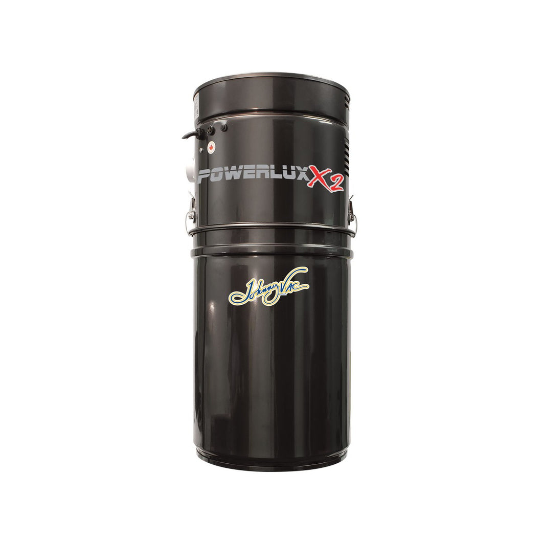 Central Vacuum Johnny Vac - PowerluxX2 - ASP3000 - Silent - 2 Motors - 700 Airwatts - 12 gal (45.5 L) Tank Capacity - Wall Mount Bracket - HEPA Bag - HEPA Fibrotex Filter